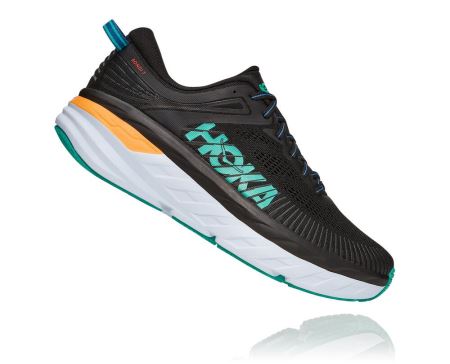 Hoka One One Bondi 7 - Adidasi Alergare Largi Barbati Negrii | RO-jWS613X